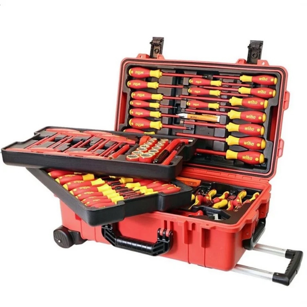 Red and Yellow Tool Set with Rolling Case